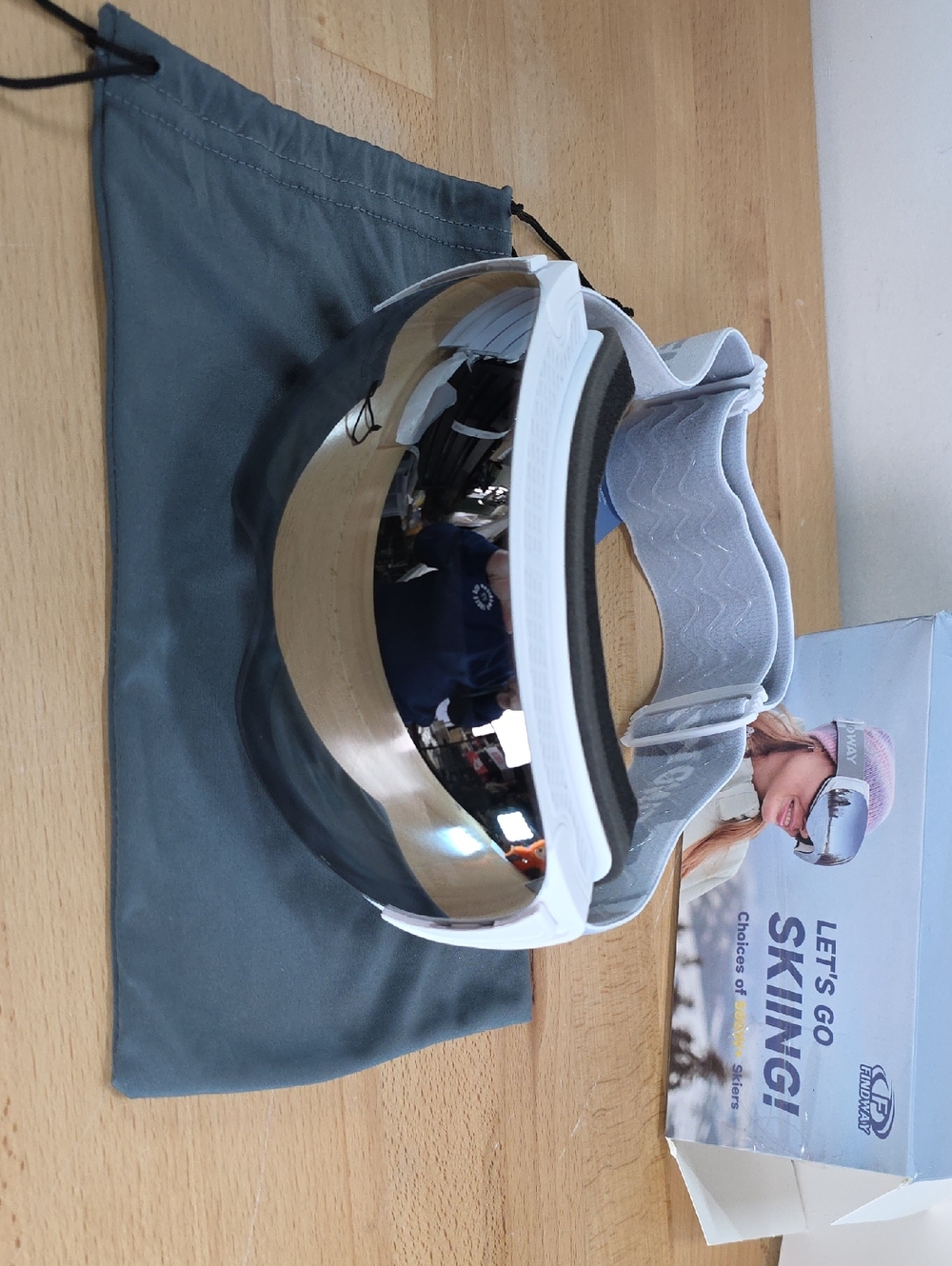 White Ski/Goggle Visor with Mirrored Lens - Brand Unspecified